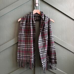 BURBERRY GREY LAMBSWOOL SCARF